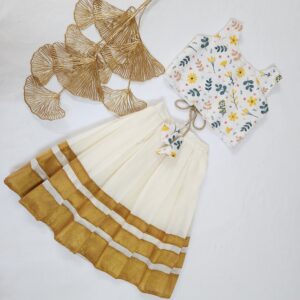 onam bloom floral skirt set
